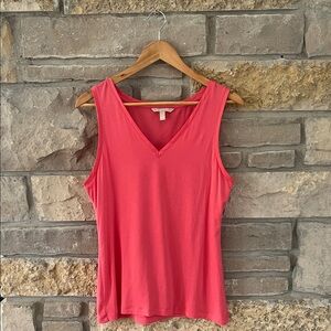Banana Republic Coral V-Neck Sleeveless Tank Size Medium
